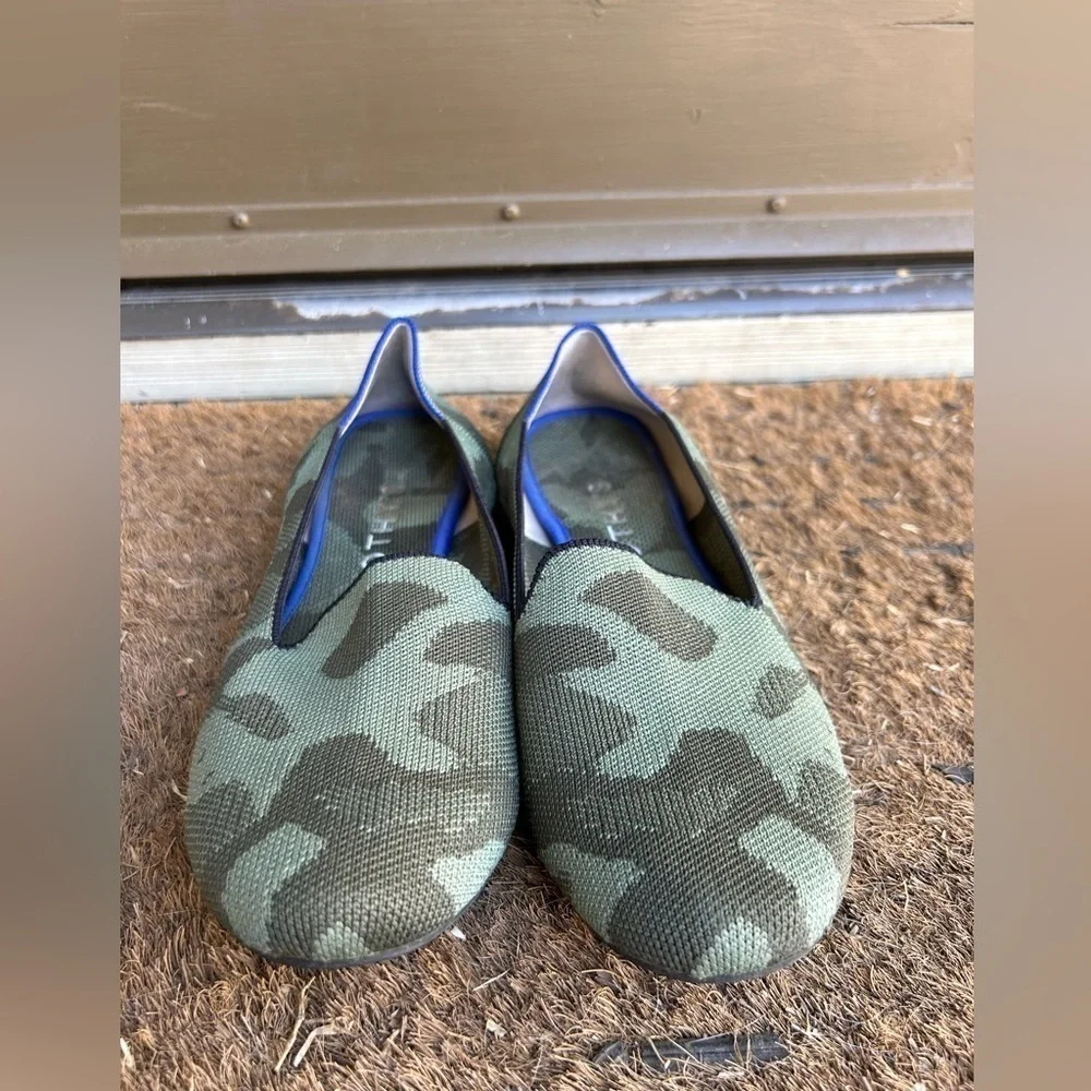 Rothy's The Loafer Olive Green Camo Print Women's Size 10 Flats Ballet Flats